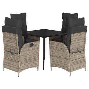 Conjunto de comedor para jardín gris y negro - Product Image 2