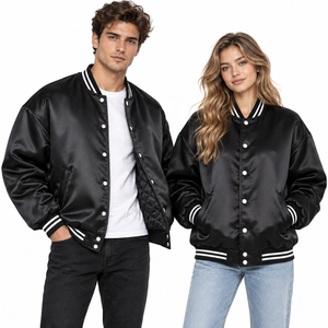 Vestes universitaires en satin pour hommes et femmes, style baseball, broderie personnalisée, pour équipes sportives, streetwear, nouvelle mode, vente en gros - Product Image 1