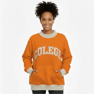 Sudadera de cuello alto de punto de forro polar extragrande para mujer - Estilo urbano antiarrugas de mezcla de poliéster/algodón de manga larga - Product Image 2