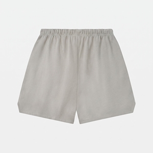Pantalones Cortos de Punto de Algodón Premium, Color Gris Cemento, Corte Holgado, Cintura Elástica con Cordón Ajustable, Tejido Jersey Grueso, Directo de Fábrica - Product Image 2