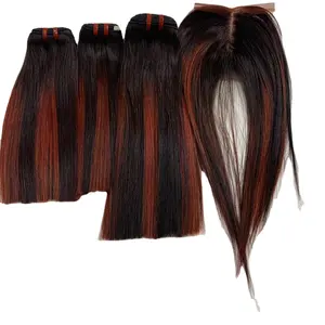 Human Hair Bundles Factory Wholesale Dyed Ombre Color Human Hair Bundles Brazilian Colored Human Hair Extensions In S