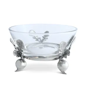 Luxury <b>Silver</b> Metal Bowl Plant Pattern Eco-Friendly Stylish Decorative Dining <b>Coffee</b> <b>Table</b> Living Room Safe Plated Zahid - Product Image 4