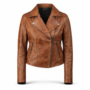 Chaqueta Bomber Clásica Unisex de Lana Color Bronceado, Acabado Vintage Desgastado, Cierre Asimétrico, Revestimiento Invernal, Suministro al por Mayor OEM - Product Image 1