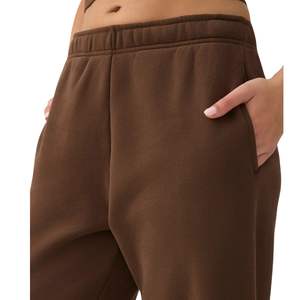 Pantalones Deportivos de Felpa para Mujer, Cintura Alta, Logotipo Personalizado, Mezcla de Algodón, Estilo Urbano, Pantalones de Chándal, Venta al Por Mayor OEM - Product Image 4