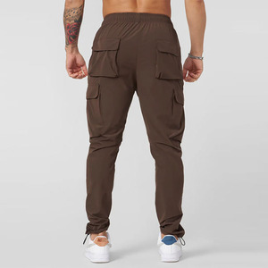 Pantalones deportivos cargo para hombre, cintura elástica con cordón, múltiples bolsillos, pantalones casuales tipo jogger, ropa de otoño para hombre a precio de mayoreo. - Product Image 5