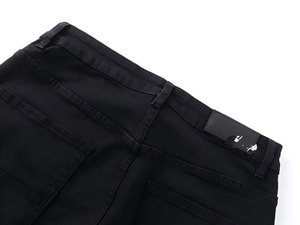 Custom Unisex Wide Leg Black Denim Pants Brush Stroke Paint Splatter Print Multi Pocket Mid Waist Loose Fit Streetwear <b>Hip</b> Hop - Product Image 6