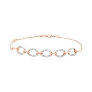 Rose Gold Lab Grown Diamond Oval Link Chain <b>Bracelet</b> - Product Image 2