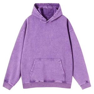 Custom 380GSM <b>Fleece</b> Heavy Weight Oversized Hoodie Vintage Boxy Fit Acid Wash Unisex Mock Neck Sweatshirt Cotton Blended Hoodie - Product Image 5