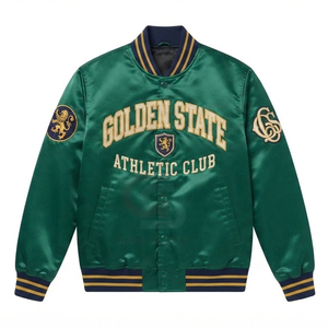 Blouson Bomber Varsity en Satin Surdimensionné Personnalisé Unisexe avec Boutons Pression Style Streetwear Blouson Letterman OEM Marque Privée Vente en Gros - Product Image 6