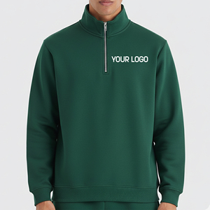 เสื้อสเวตเชิ้ตคอตตอน 100% สำหรับฤดูหนาว สีพื้น ย้อมสีทั้งตัว ซิปครึ่งตัว แบบหนา สไตล์สตรีทแวร์ ระบายอากาศได้ดี ขายส่ง - Product Image 1