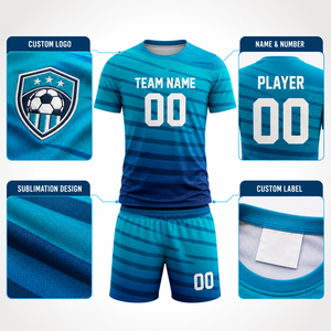 Conjunto de Uniforme de Fútbol Sublimado Personalizado, Camiseta y Pantalones Cortos de Fútbol con Nombre, Número y Logotipo - Product Image 3