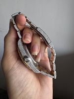 Montre personnalisée en diamant Moissanite VVS, mouvement mécanique, montre de luxe tendance, sertie de diamants, avec verre saphir pour homme