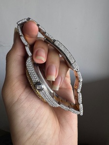 Montre personnalisée en diamant Moissanite VVS, mouvement mécanique, montre de luxe tendance, sertie de diamants, avec verre saphir pour homme - Product Image 2