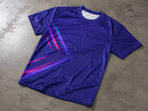 Men's Blue Sublimated Soccer Jersey Short Sleeve Crew Neck Moisture Wicking <b>Athletic</b> Fit Geometric Print Polyester T-Shirt - Product Image 4