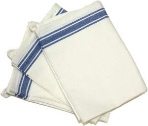 Serviettes de cuisine classiques blanches de qualité supérieure, tissées, très absorbantes, en microfibre 250 g/m², séchage rapide et écologiques, 16x26 (Bleu) - Product Image 3