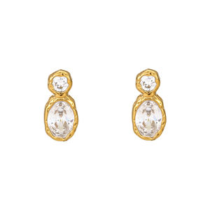 ต่างหูทรงหยดน้ำรูปไข่ ประดับเพชรซิคอน เงินแท้ 925 ดีไซน์ทันสมัย สองชั้น สำหรับผู้หญิง เหมาะสำหรับงานแต่งงานและวันครบรอบ - Product Image 5