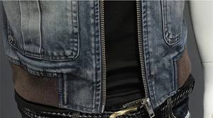 Chaleco Vaquero Desgastado Transpirable para Hombre, Estilo Retro Cowboy Hip Hop, con Botones, Moda Casual Urbana para Otoño - Product Image 6