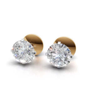 Round Brilliant Diamond Stud <b>Earrings</b> 18K Solid Gold Claw Setting GIA Certified Women's Classic <b>Fine</b> Jewelry - Product Image 3
