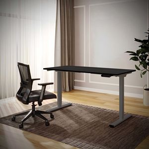 Scrivania Elettrica Regolabile in Altezza con Doppio Motore, Postazione di Lavoro per Casa e Ufficio, Tavolo Sit-Stand in Due Pezzi - Product Image 1