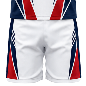 Ensemble d'uniformes de volley-ball respirants bleu marine et blanc pour adultes, maillot sublimé à manches longues et short, pour entraînement et compétition athlétique - Product Image 6