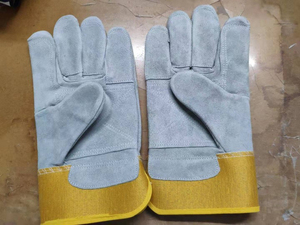 Guantes de Trabajo de Cuero con Puño a Rayas Púrpuras, Resistentes a la Abrasión, Antideslizantes en las Puntas de los Dedos, Guantes de Seguridad de Uso General - Product Image 4