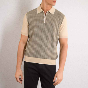 Men's Oversized Heavyweight Polo Shirt Knitted Cotton Short Sleeve Streetwear Casual Polo Shirt Wholesale - Product Image 2