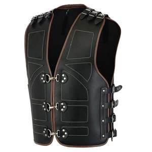 Chaleco de Motociclista Personalizado de Cuero Genuino con Bolsillos Utilitarios, Chaleco Resistente para Motociclistas, Fabricante OEM ODM - Product Image 4