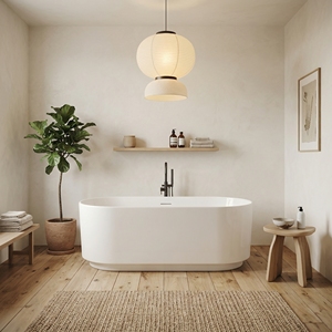 อ่างอาบน้ำอะคริลิคแบบลอยตัว รุ่น Salvere Model FW-7731-67 ดีไซน์ทันสมัย พร้อมระบบระบายน้ำตรงกลางและระบบกันน้ำล้น สำหรับใช้ในห้องน้ำ - Product Image 6