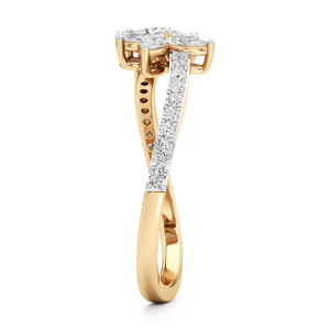 Bague de fiançailles de luxe en diamant, taille brillant rond, monture à griffes, bijoux fins pour femme - Product Image 3