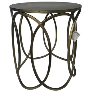OEM Customized Spiral Design Base Iron Metal <b>Stool</b> With Circular Metal TOP For Home Garden Living Room Furniture - Product Image 1