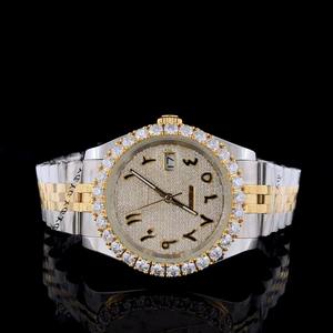 Reloj de pulsera de acero inoxidable fabricado en India con diamantes para mujer, ideal para bodas y fiestas. Disponible para la venta. - Product Image 1