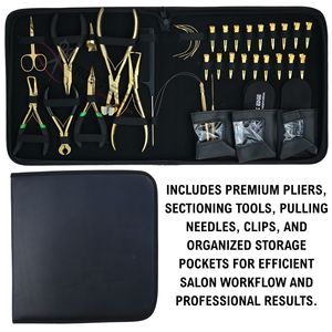 Hair Extension Tools Kit Microlink Plier Tape In Keratin Bond Cutter Hook Loop Wire <b>Comb</b> Needle Scissor Clips Finger Plier - Product Image 5