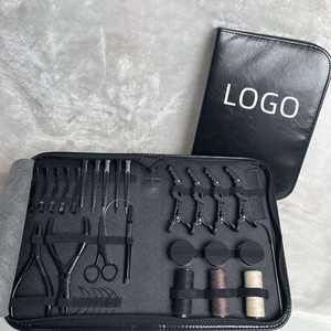 Kit de Extensiones de Cabello de Acero Inoxidable y Plástico Duradero con Logotipo Personalizado, Mini Set de Salón, Pinzas de Silicona y Nylon, Estuche de Cuero - Product Image 3