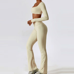 Women Bell Bottom Yoga <b>Leggings</b> Custom High Waist <b>Flared</b> Pants OEM ODM Wholesale Sportswear Manufacturer Factory - Product Image 1