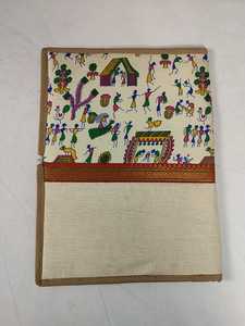 Handcrafted Cotton Fabric Lady <b>Document</b> File <b>Folder</b> Traditional Tribal Warli Art Print Decorative Ethnic Border Eco Friendly - Product Image 2