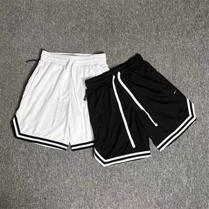 Men's <b>White</b> Polyester Shorts With Side Stripe Elastic Waist Quick Dry Casual Sports Wear With Low MOQ - Product Image 3