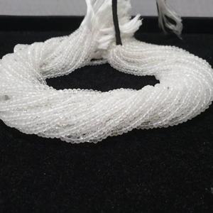 Cuentas de Cuarzo Blanco Facetadas en Forma de Rondelle de 4 mm, Hilo de 13 Pulgadas, Piedras Preciosas Sueltas para la Fabricación de Joyas - Product Image 6