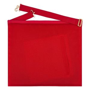Tablier maçonnique personnalisé brodé, bordure rouge, centre blanc, symbole étoile de David et croix, forme carrée, insigne à coudre, en tissu, insignes de cérémonie - Product Image 2