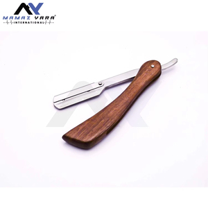 Premium <b>Swing</b> Lock Straight Edge Barber Razor with Replaceable Stainless Steel Blades Wooden Handle Professional Salon Grooming - Product Image 6