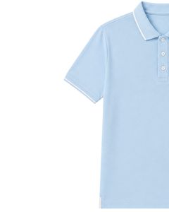 Camiseta Polo Azul Claro Personalizada para Hombre, Manga Corta, Informal, Lisa, Transpirable, para Golf, Verano, Mezcla de Algodón Premium - Product Image 3
