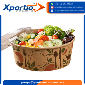 Grand bol et récipient à salade jetables en papier kraft imprimé de 1000 ml, résistants à la chaleur, avec logo personnalisé, écologiques, qualité alimentaire, commande en gros - Product Image 5