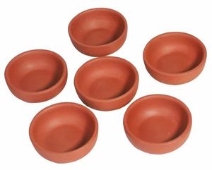 Tazón de arcilla de terracota tradicional para cocinar y servir, cerámica de arcilla sin esmaltar hecha a mano, ideal para la cocina mediterránea India - Product Image 5