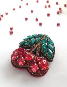 Designer Embroidery Beaded Brooch Handcrafted Decorative Pin for <b>Dresses</b> and Blazers - Product Image 4