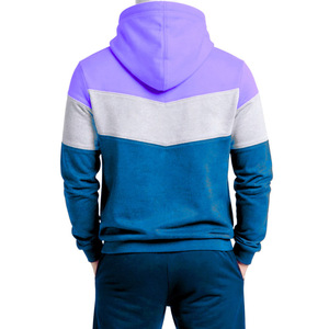 Sweat-shirts à capuche colorblock pour hommes, en molleton respirant 100% coton, tenues d'hiver décontractées - Product Image 5