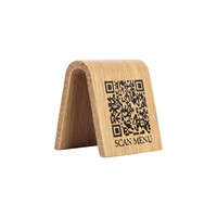 Support de menu en bois gravé avec code QR personnalisé SON TRA CRAFT, support de table moderne rectangulaire en bois naturel antique
