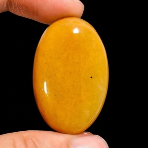 Cabujón de piedras preciosas sueltas de jaspe amarillo natural, forma de pera suave para la fabricación de joyas, precio al por mayor certificado por IGI - Product Image 1