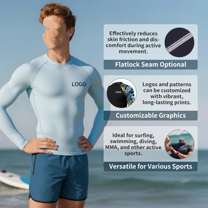 Camiseta de Compresión Personalizada para Hombre, Protección Solar UPF 50+, Secado Rápido, Transpirable, Anti UV, para Surf, Natación, Entrenamiento, BJJ, MMA - Product Image 4