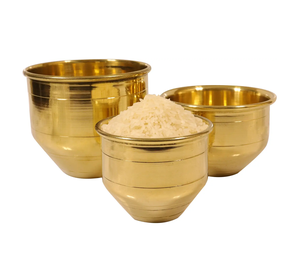 Exclusive Gold Brass <b>Measuring</b> Cup 3 Pieces In Different Size For Hotel Restaurant Rice Coffee Measure Kitchen Gadget Crafts - Product Image 1