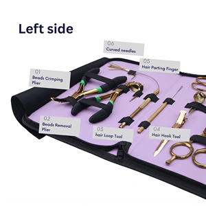 Kit de Instalación de Extensiones de Cabello para Salón con Alicates de Microperlas, Herramienta Aplicadora, Pinzas de Seccionamiento y Tijeras de Peluquería - Product Image 4