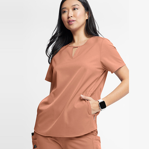 Tenue d'infirmière pour femmes, de haute qualité, personnalisée, en tissu jersey uni, respirante, avec plusieurs poches, hauts de blouse pour femmes - Product Image 5